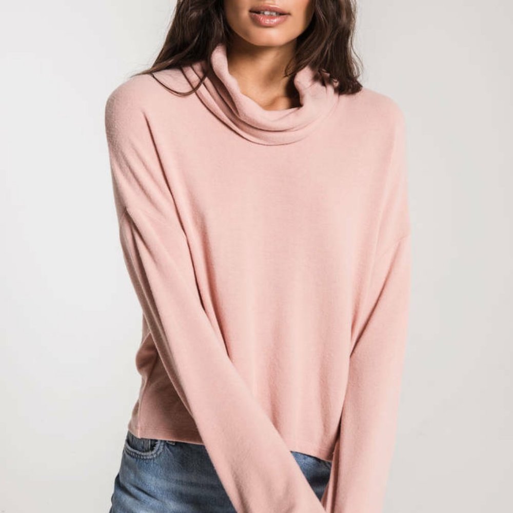 Z SUPPLY SOFT SPUN SKIMMER MOCK MAUVE BLUSH SIZE XS, S, M, L, XL NWT